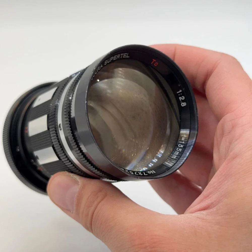 Accura Supertel 135mm f2.8 Vintage Zebra Telephoto Lens Japan Canon FD Mount